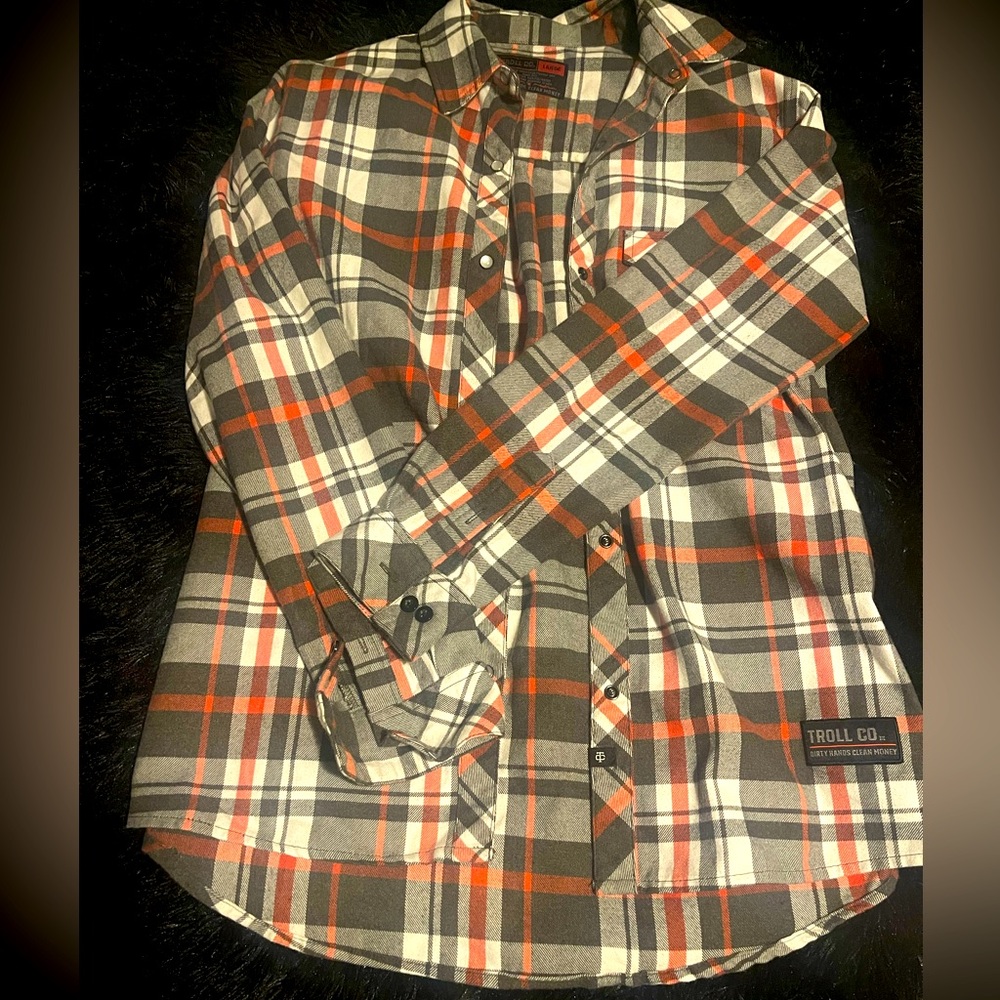 Womens L Plaid Flannel Shirt
